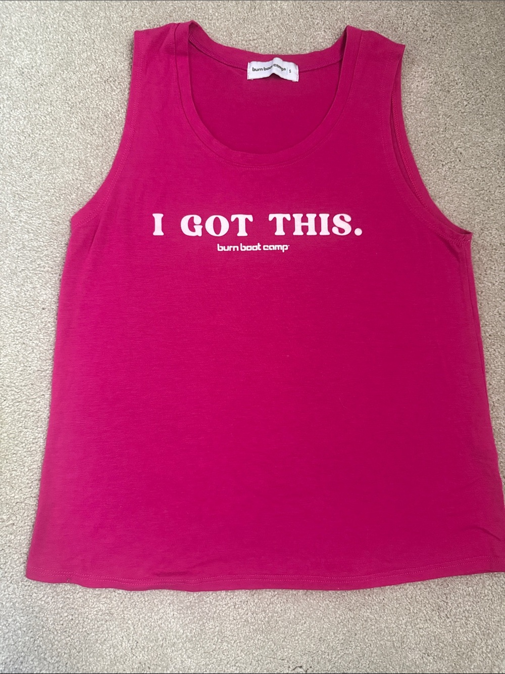 Burn Boot Camp Women’s Hot Pink Motivational Tank Top S